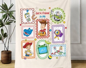 Manta polar personalizada de Toy Story 5, manta de Buzz Lightyear, manta de Woody y Jessie de Toy Story, alienígenas de Toy Story, manta de cumpleaños para niño