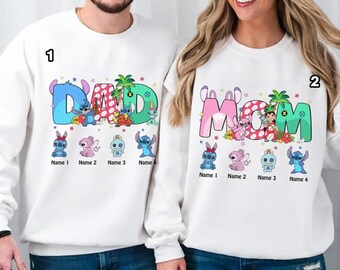 Custom Dad Mom Disneyland Stitch Father's Day Shirt | Lilo And Stitch Dad Shirt | WDW Stitch Summer Vacation Shirt