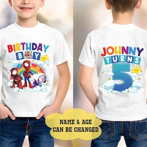 Comfort Colors Custom Spidey And His Amazing Friends ShirtBirthday Ghost Spider Shirt,Birthday Boy, Family Matching, Disneyland Gifts Shirt image 1