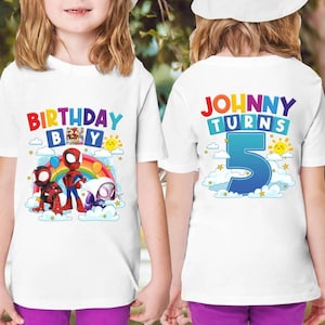 Comfort Colors Custom Spidey And His Amazing Friends ShirtBirthday Ghost Spider Shirt,Birthday Boy, Family Matching, Disneyland Gifts Shirt image 3