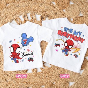 Spidey & His Amazing Friends Birthday Shirt, Mcu Custom Birthday Family Matching Tee, Ghost Spider Birthday Tee, DisneyFamily Trip Tee bild 4
