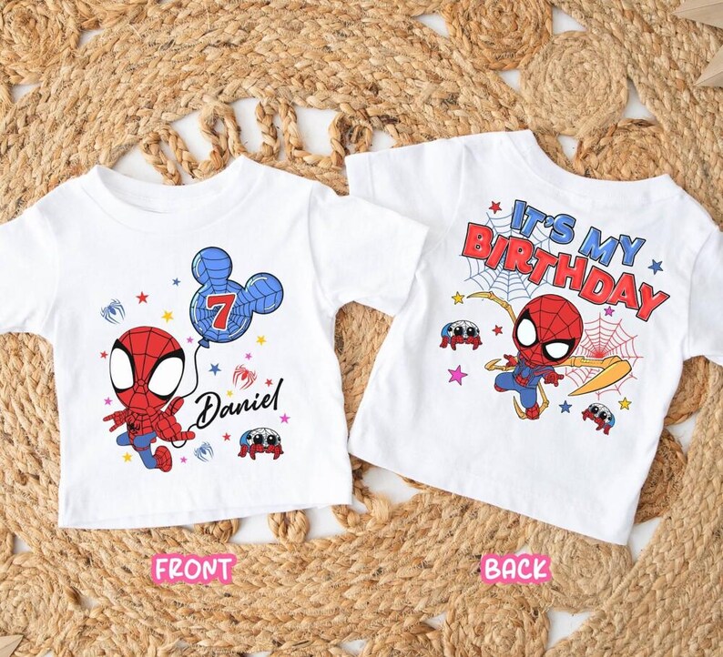 Spidey & His Amazing Friends Birthday Shirt, Mcu Custom Birthday Family Matching Tee, Ghost Spider Birthday Tee, DisneyFamily Trip Tee bild 4
