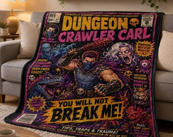 Mongo Is Appalled Dungeon Crawler Carl Blanket, Princess Donut And Mongo Fleece Blanket, New Achievement, Bookish Throw For Bed Couch Sofa