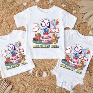MCU Spidey And His Amazing Shirt Friends Custom Name Shirt, Birthday Boy, Girl, Personalized MCU Birthday Shirt Funny Spider Hero Tee 画像 3