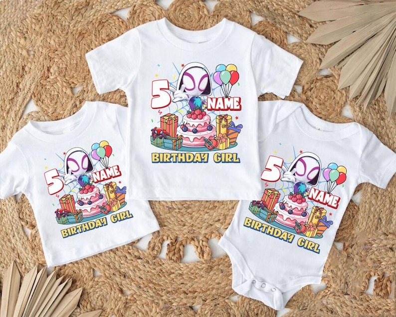 MCU Spidey And His Amazing Shirt Friends Custom Name Shirt, Birthday Boy, Girl, Personalized MCU Birthday Shirt Funny Spider Hero Tee 画像 3