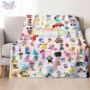 Personalized Disneyland Fleece Blanket, Mickey And Friends Blanket, Disneyland Princess Blanket, Toy Story Blanket, Movie Inspired Blanket Bild 2