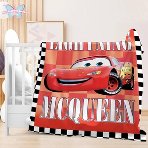 Personalized Disneyland Cars Character blanket, Lightning McQueen Tow Mater Throw Blanket,Disneycars blanket, Birthday Boy Girl Gift blanket image 3