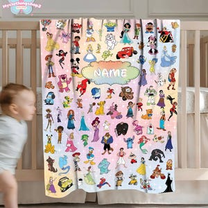 Personalized Disneyland Fleece Blanket, Mickey And Friends Blanket, Disneyland Princess Blanket, Toy Story Blanket, Movie Inspired Blanket Bild 6