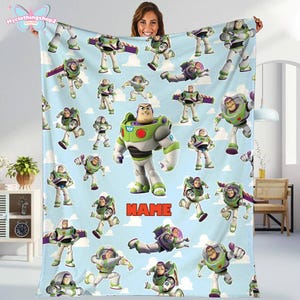 Personalized Toy Story Buzz Lightyear Fleece Blanket | Toy Story Land Blanket | Toy Story Magic Kingdom Blanket for Bed Couch Sofa image 4