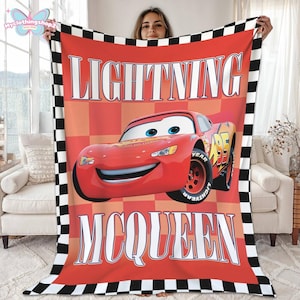 Personalized Disneyland Cars Character blanket, Lightning McQueen Tow Mater Throw Blanket,Disneycars blanket, Birthday Boy Girl Gift blanket image 1