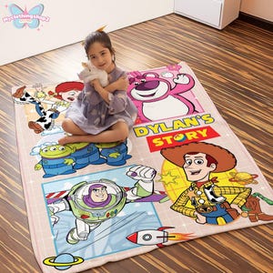 Personalized Toy Story Fleece Blanket, Buzz Lightyear Blanket, Toy Story Woody Blanket, Toy Story Aliens Blanket, Birthday Boy Blanket image 5