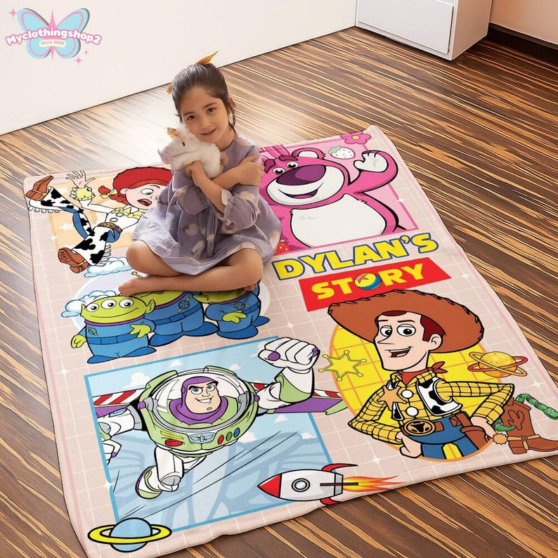 Personalized Toy Story Fleece Blanket, Buzz Lightyear Blanket, Toy Story Woody Blanket, Toy Story Aliens Blanket, Birthday Boy Blanket image 5