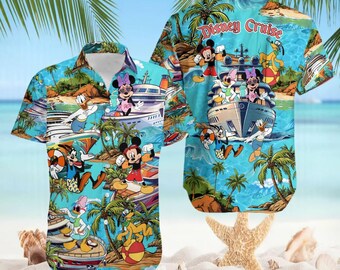 Hawaii Mickey & Friends Coquette Cruise Hawaiian Shirt, Disneyland Beach Shirt, Family Cruise Button Up, Summer Vacation