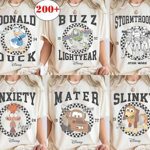 Disneyland Characters Shirt, Disneyland Pixar Retro Toy Story Shirt, Vintage Slinky Woody Buzz Jessie Rex Lotso Tee, Mickey and Friends Tee image 1