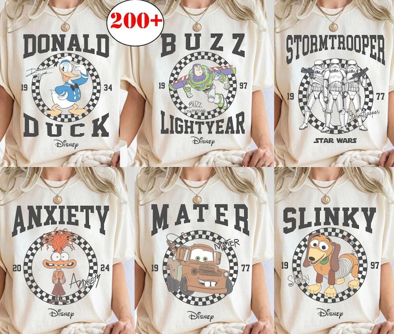 Disneyland Characters Shirt, Disneyland Pixar Retro Toy Story Shirt, Vintage Slinky Woody Buzz Jessie Rex Lotso Tee, Mickey and Friends Tee image 1