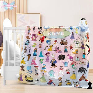 Personalized Disneyland Fleece Blanket, Mickey And Friends Blanket, Disneyland Princess Blanket, Toy Story Blanket, Movie Inspired Blanket Bild 3