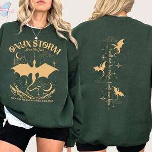Fourth Wing Dragon Shirt Comfort Shirt, Tairn & Andarna 2 Sides TShirt, Basgiath War College Tee, Dragon Rider Onyx Storm, Gift for Reader image 3