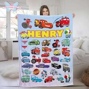 Personalized Disneyland Cars Character , Lightning McQueen Tow Mater Blanket, Disneycars blanket, Birthday Boy Girl Gifts Fleece image 1