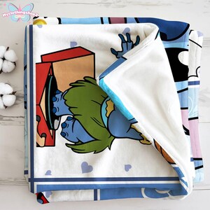 Personalized Stitch Fleece Blanket, My Name Stitch Blanket, Stitch Lovers Blanket, Fleece Blanket, Throw Blanket, Sofa Blanket image 6
