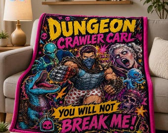 This Is An Outrage Dungeon Crawler Carl Blanket, Princess Donut And Mongo Fleece Blanket, New Achievement, Bookish Throw For Bed Couch Sofa