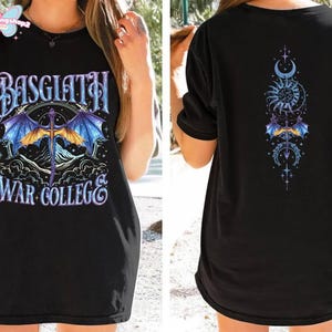 Basgiath War College Dragon Shirt, Fourth Wing Dragon Rider Shirt, Tairn Andarna Tee, Onyx Storm Gift for Fantasty Reader, Gift For Bookish image 1