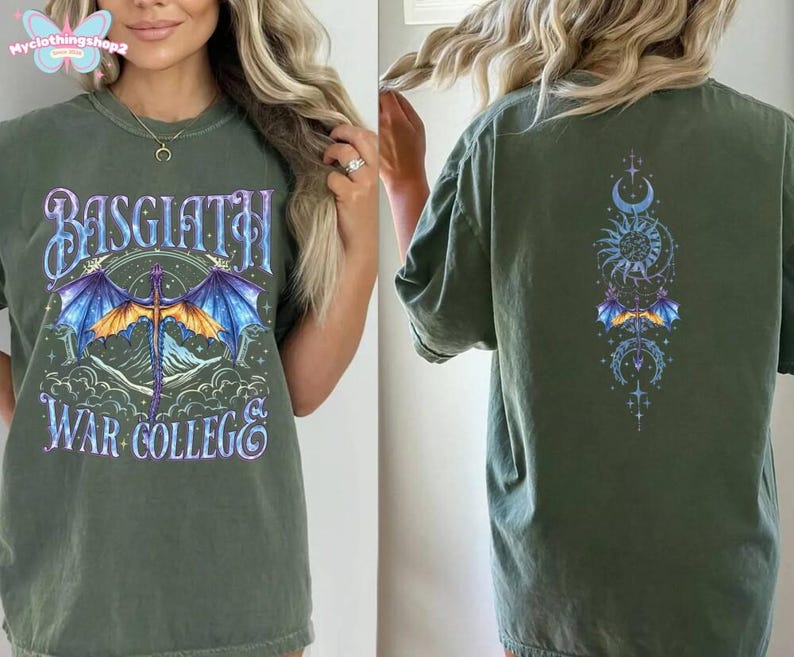 Basgiath War College Dragon Shirt, Fourth Wing Dragon Rider Shirt, Tairn Andarna Tee, Onyx Storm Gift for Fantasty Reader, Gift For Bookish image 3