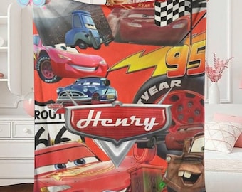 Disneyland Cars Fleece Blanket, Blanket Radiator Springs Cars Movie, Lightning Mcqueen Sally Tow Mater Cars, Cars Characters Blanket Gifts