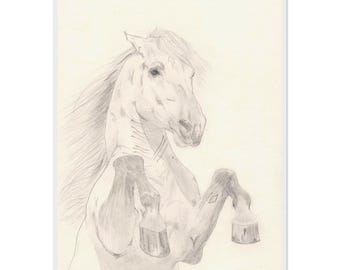 Hand-Drawn Fine Art Print on Museum-Quality Matte Paper, Wooden Framed by Daniela Fogaça