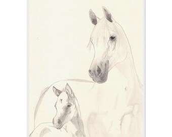 Hand-Drawn Fine Art Print on Museum-Quality Matte Paper, Wooden Framed by Daniela Fogaça