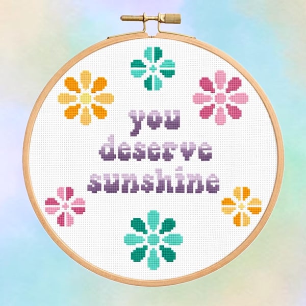 Heated Rivalry Inspired - You Deserve Sunshine Quote - Digital Download Cross Stitch PDF Pattern