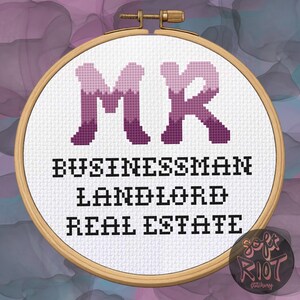 Heated Rivalry Inspired - Mr Businessman, Landlord, Real Estate - Digital Download Cross Stitch PDF Pattern