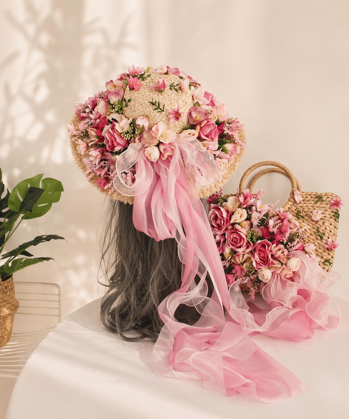 Spring Staw Hat Summer Spring Straw Hat for Women, Vintage Floral Beach Sun Hat ...