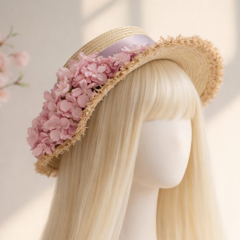 Spring Staw Hat Summer Spring Straw Hat for Women, Vintage Floral Beach Sun Hat ...