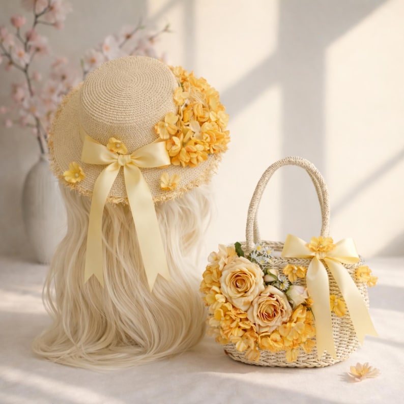 Spring Staw Hat Summer Spring Straw Hat for Women, Vintage Floral Beach Sun Hat ...
