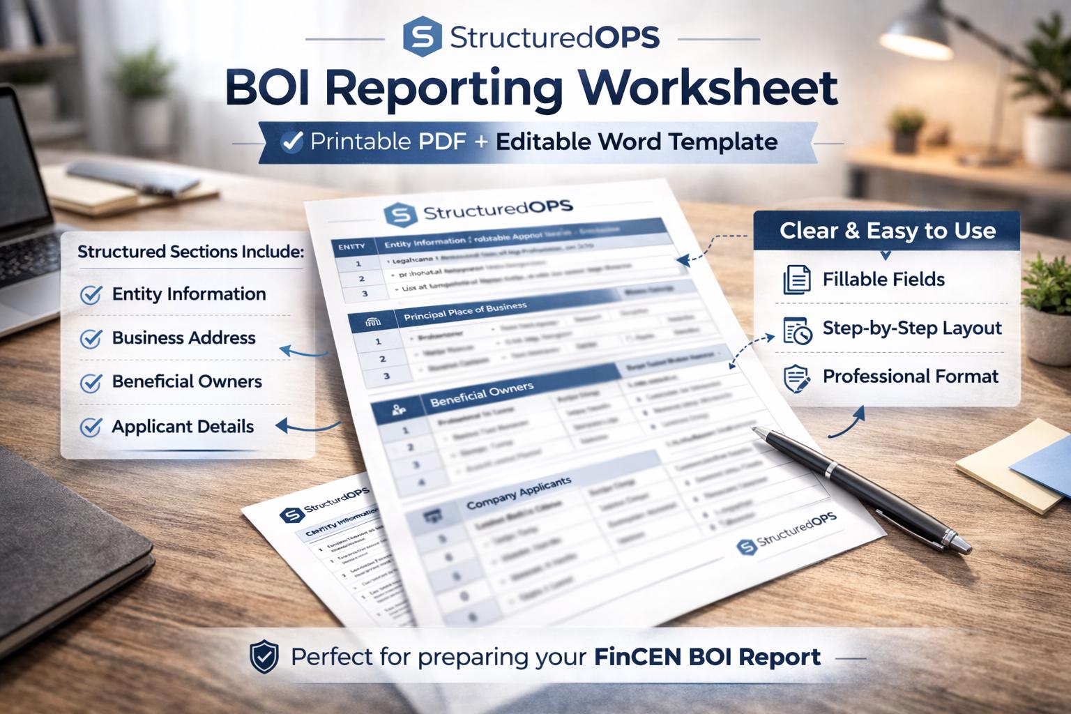 Boi Statement.pdf BOI Reporting Worksheet | Fincen BOI Template | Corporate Transparency ...