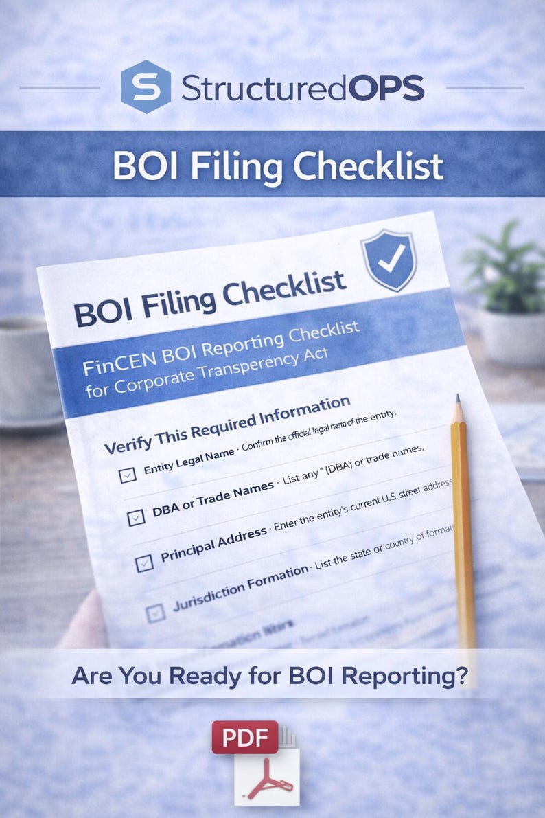 Boi Statement.pdf BOI Filing Checklist | Fincen BOI Reporting Checklist | Corporate ...
