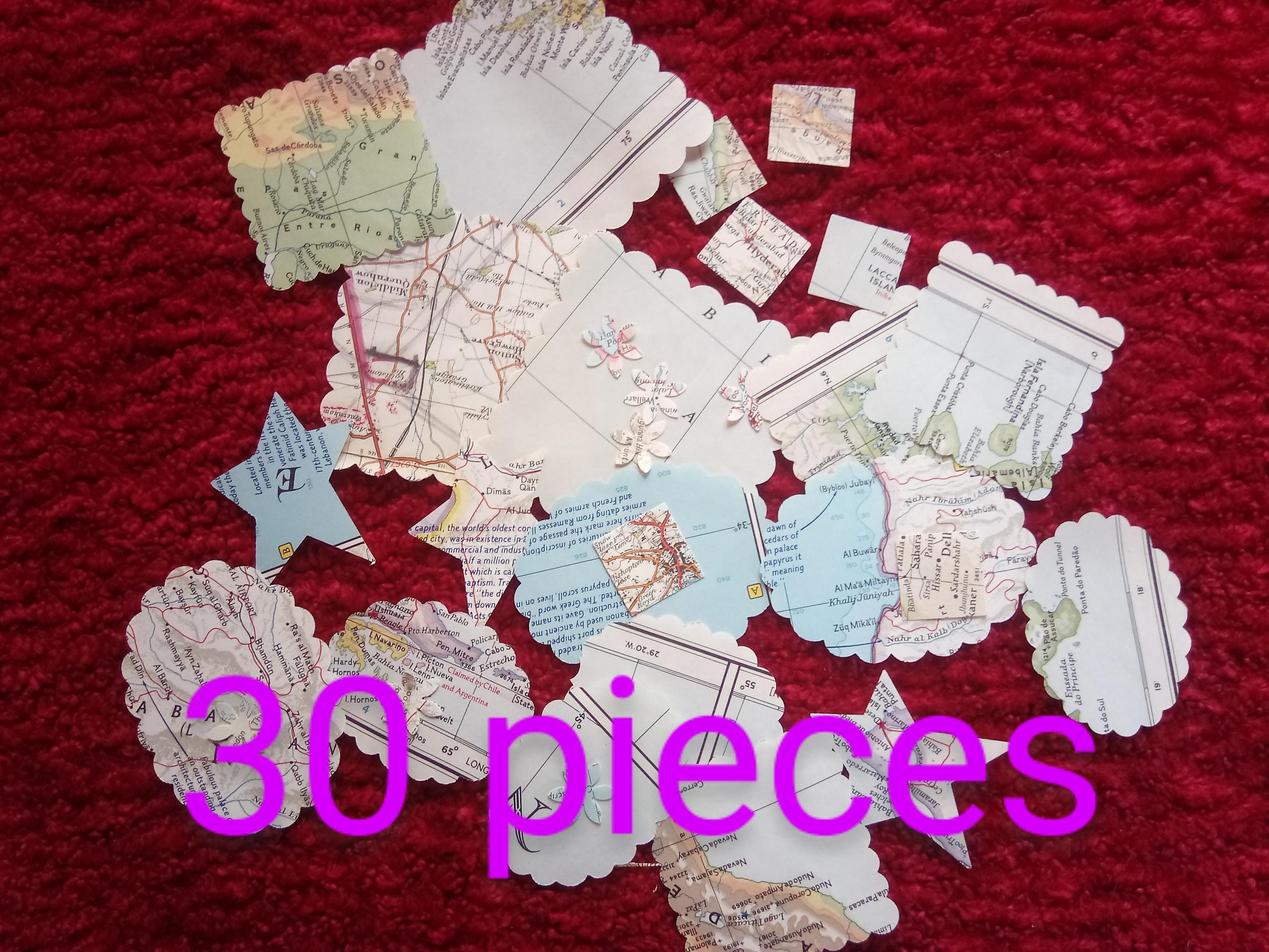 30 Pcs Map Cutouts From True Vintage Maps Multiple Listing - Etsy