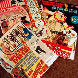 30+ pcs Circus/Carnival Theme Mostly True Vintage Ephemera Pack Multiple Listing