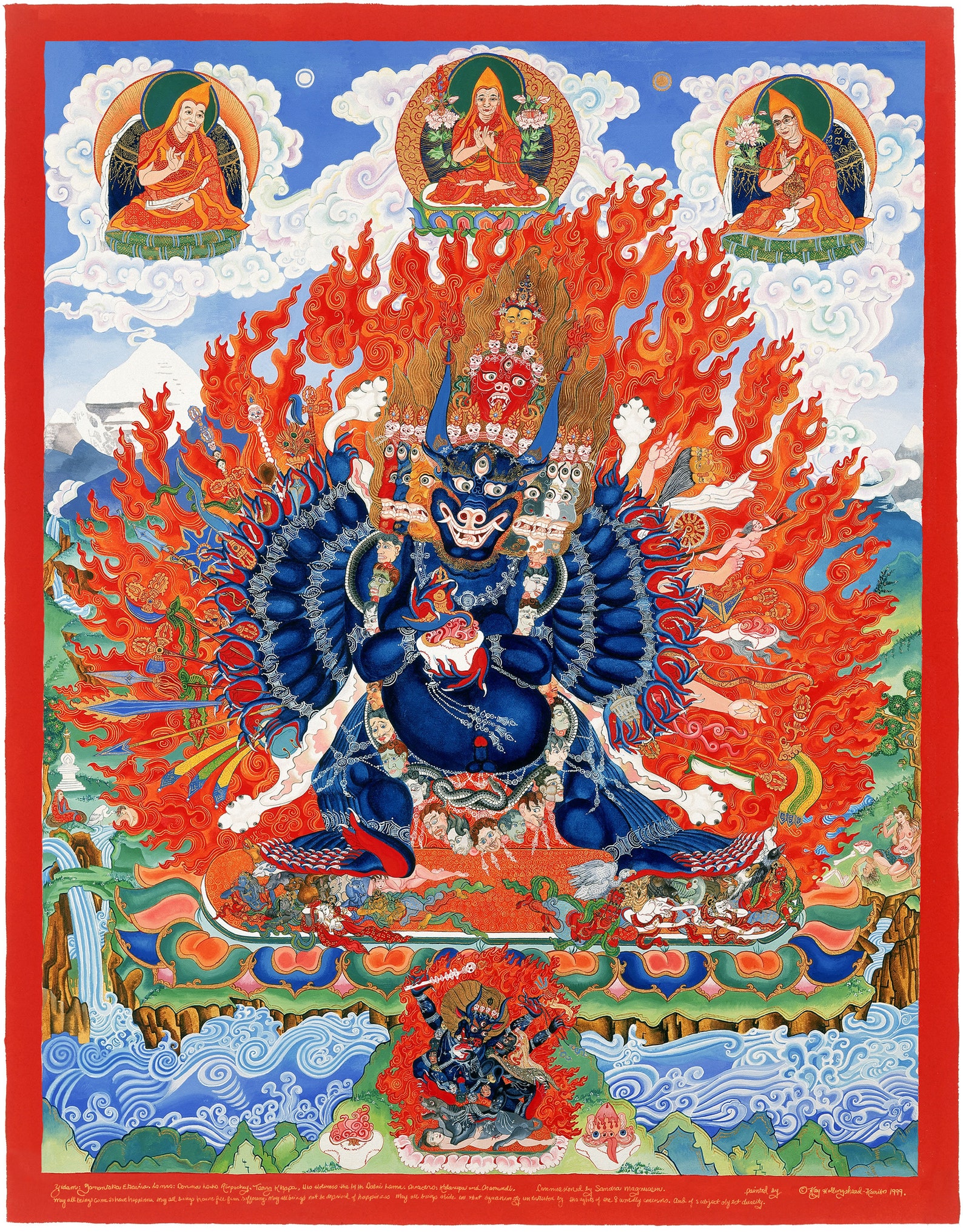 Красный ямантака как выглядит Yamantaka Tibetan Thanka Fine Art Tantric Meditation Buddha Etsy