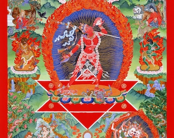 Vajrayogini / Vajradakini Tibetan Thangka Female Buddha Goddess Meditation Icon Fine Art Giclee Print by Kayla Komito