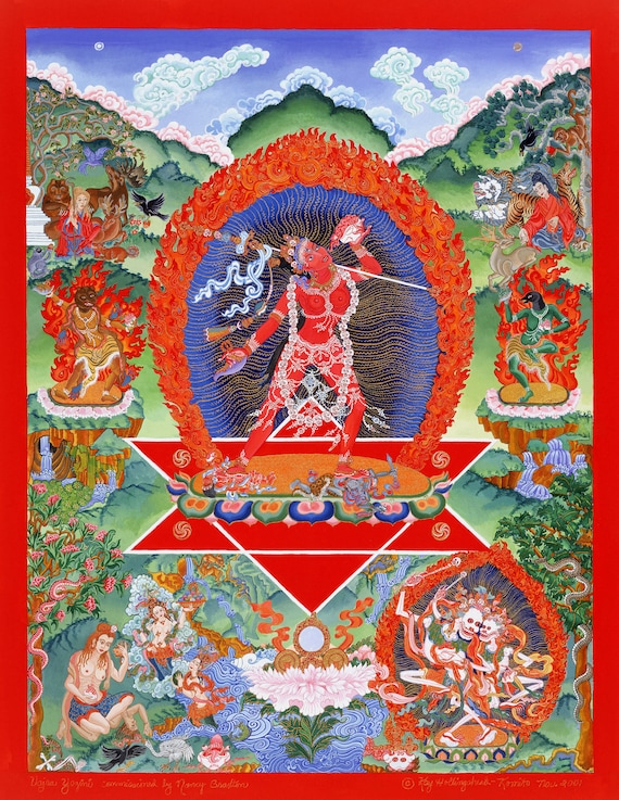 Vajrayogini / Vajradakini Tibetan Thanka Female Buddha Goddess | Etsy