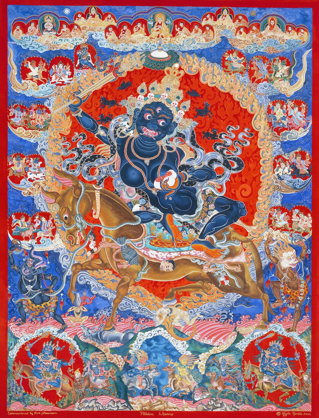 Palden Lhamo / Shri Devi Tibetan Thangka. Buddhist Protector. - Etsy