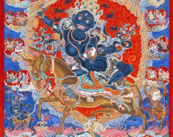 Palden Lhamo Thangka Print Female Buddha Protector Fine Art Giclee Print from original Artwork by Kayla Komito