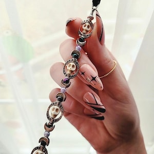 Unique Skull and Moon Credit Card Clip - ATM Grabber - Bracelet Helper -  Skulls - Goth Silver Alligator Clip - Clipp - Witchy