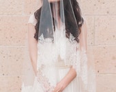 NEW-Bridal mantilla veil-double layer veil-fingertip veil-drop veil-wedding veil-waltz veil-lace blusher veil-cathedral veil-style 190