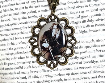 Oscar Wilde Bronze Pendant Necklace