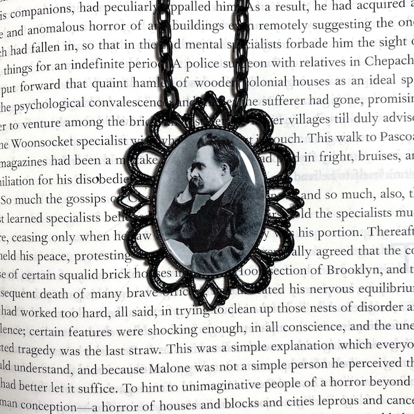 Friedrich Nietzsche Black Pendant Necklace