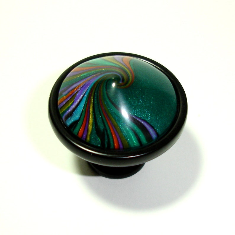 Elegant Knobs in Swirls of Emerald Green Tangerine Etsy