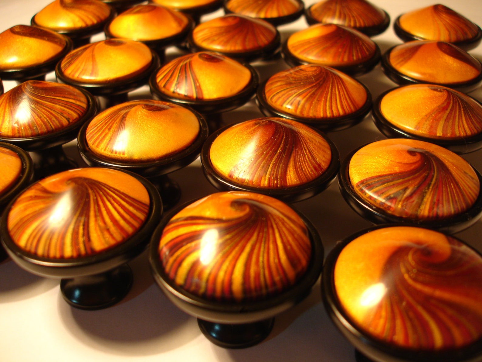 Unique Elegant Knob in Rich Earthtones Gold Copper Etsy