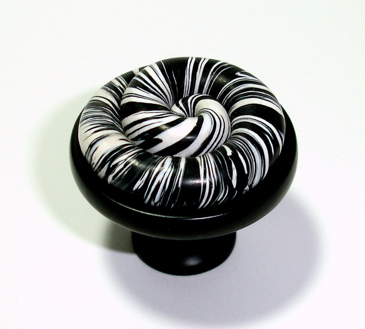 Black & White Spiral Knobs by Outrageous Knobs CCB288 Etsy